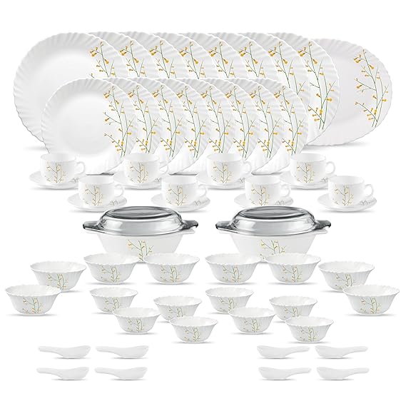 La Opala Diva Classique Collection Opal Glass Crockery for Family of 8