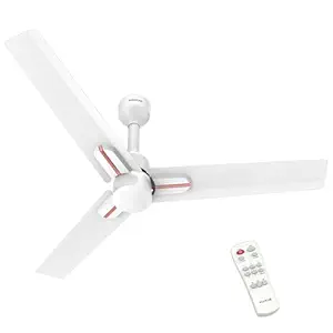 Polycab Wizzy Neo 1200mm 5-Star BLDC, Remote Ceiling fan for Living Room| 55% Energy Saving, 100% Copper, High Air Delivery, 6 Speed Setting, Free Installation | 4-yr Warranty【White Rosegold】