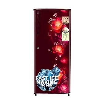 Midea 215 L 2 Star Direct Cool Refrigerator (MRD215D2HPCW, Wine, Flower, 2025 Model) - Focus on Direct Cool Technology