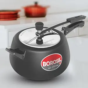 Borosil 6.5 L Pressure Cooker with Stainless Steel Lid | Hard Anodized | 5 Years Warranty