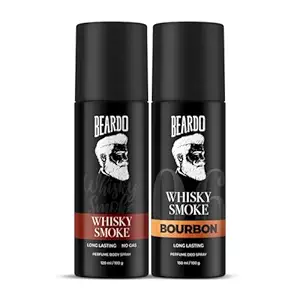 Beardo Whisky Smoke & Bourbon Perfume Body Spray (Set of 2) for Date Night