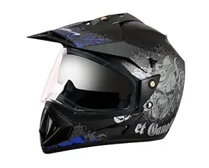 Vega Off Road D/V Gangster Dull Black M.Blue Helmet-M
