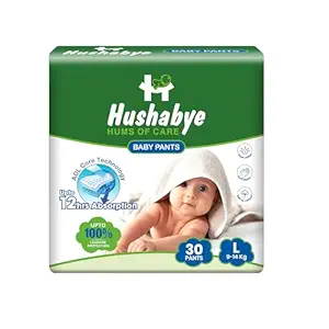 Hushabye Cotton Soft Baby Diapers Pants with Aloe Lotion | Anti-Rash, Gentle & Breathable