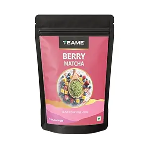TE-A-ME Berry Matcha Tea Powder, 50g (33 Servings) | No Artificial Sweeteners | Premium Grade | Ceremonial Grade | Flavoured Matcha