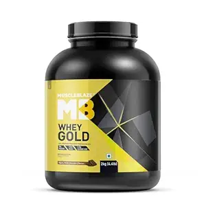 MuscleBlaze Whey Gold, 100% Whey Protein Isolate, Labdoor USA Certified, 30g Whey Protein Per Scoop (Rich Milk Chocolate, 2kg / 4.4lb)