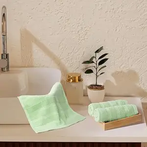 MYTRIDENT Quick Dry Towel, 400 GSM, 100% Cotton Towel, 3 Pc Wash, Sage