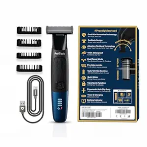 MENHOOD ProBlade 3-in-1 Hybrid Trimmer Shaver for Men Trim Style Shave Adaptive Flex Neck 120 Min Runtime USB-C LED Indicator Dual Protection Waterproof Multi-Comb