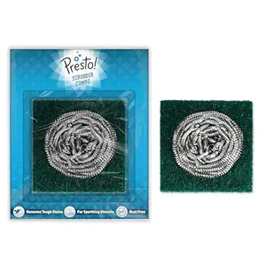 Presto! Stainless Steel Scrubber (15g) and Scrub Pad Combo Pack of 1