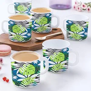 Larah by BOROSIL Forest Opalware Mug Set, 12 Pieces