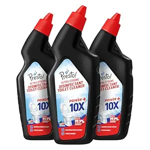 Amazon Brand - Presto! Ultra Strong Disinfectant Toilet Cleaner 3L | 1L X Pack of 3 | Ocean Mist