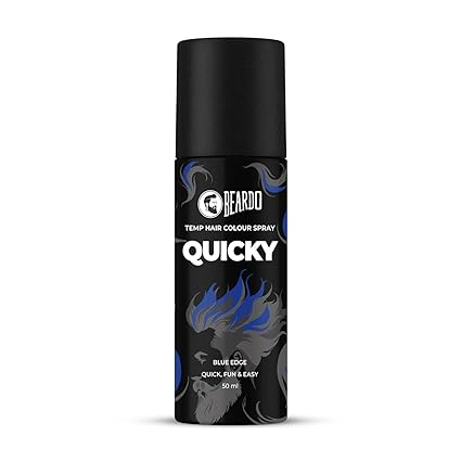 Beardo Quicky Hair Color - Blue Edge, 50 ml | Temporary 1-Day 1-Wash | DIY Instant Hair Color Makeup for Men | No Bleach | No Ammonia | No Damage
