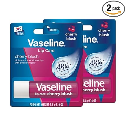 Vaseline Lip Care Cherry Blush Tinted Lip Balm Stick 4.8g (Pack of 2)