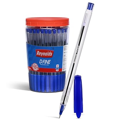 Reynolds DFINE Ball Pen SET - Blue Pens for Writing with 0.7 mm Tip