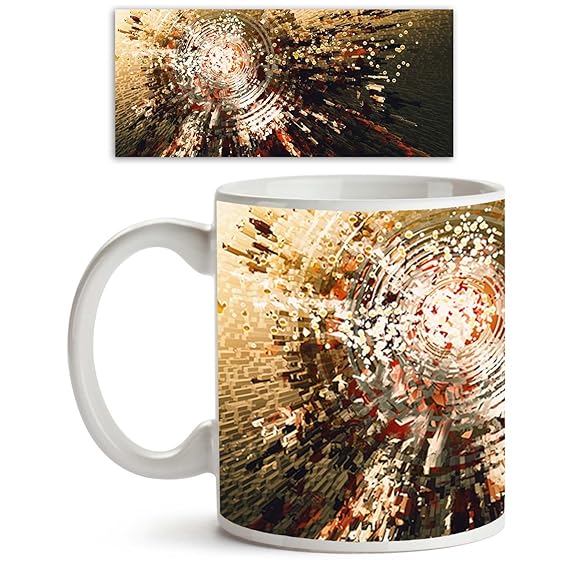 Abstract Artwork Ceramic Coffee Tea Mug Set of 6 Pcs