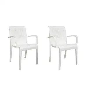 Cello Ecstasy Chair Set Pack of 2 - White | Strong and Durable