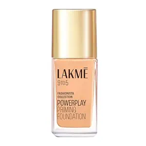 Lakme 9To5 Primer + Matte Perfect Cover Foundation, W120 Warm Crme, 25 ml