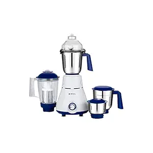 Bajaj Rex 750W Mixer Grinder | 4 Jars | Nutri Pro Feature | Multi-Functional Blade | Rust Proof Boady | 1 Yr Warranty White