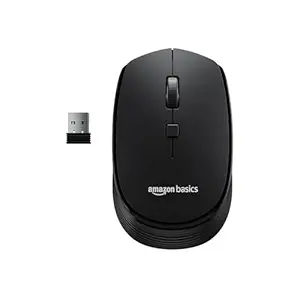 Amazon Basics Wireless Optical Mouse with 2.4GHz, USB Nano Dongle, Optical Orientation, Click Wheel, Adjustable DPI