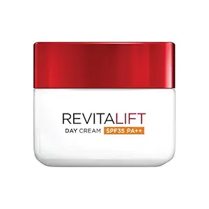 L'Oral Paris Day Cream, SPF 35 Pa++, Anti-Wrinkle and Radiance, Boosts Skin Elasticity, With Centella Asiatica, Revitalift, 50ml