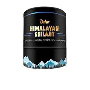 Dabur Himalayan Shilajit/Shilajeet Resin - 10g | 250mg per serving | Boosts Muscle Growth & Stamina | 100% Ayurvedic | Grade A shilajit sourced from the Himalayas up to 19,000 ft