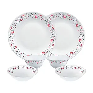 Larah by Borosil Pentas Opalware Dinner Set, 6 -Piece, White