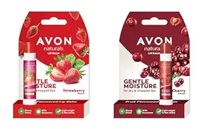 Avon Naturals Lip Balm, Strawberry and Cherry Combo 4.5 Gram Each, Avon Lip Balm