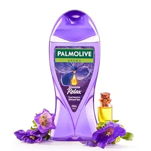 Palmolive Aroma Absolute Relax Body Wash, 250ml Shower Gel Single Bottle, 100% Natural Ylang Ylang Essential Oil & Iris Extracts for a Smooth Skin, pH Balanced Bodywash, Free of Parabens & Silicones