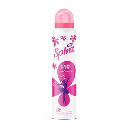 SpinZ Mystic White Perfumed Deo For Women, With Fresh Lily Aerosol Fragrance For Long Lasting Freshness And 24 Hours Protection From Odour Causing Bacteria, 200Ml