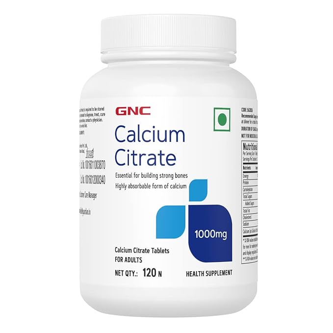 GNC Calcium Citrate 1000mg | 120 Veg Tablets | Most Absorbable Calcium