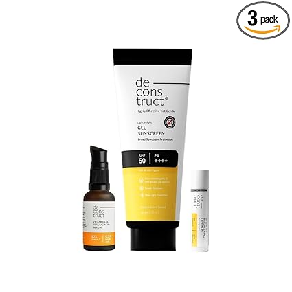 Daily Brightening Shield Trio: Gel sunscreen (50g) + Vitamin C Serum (30ml) + Brightening Lip Balm (4g)