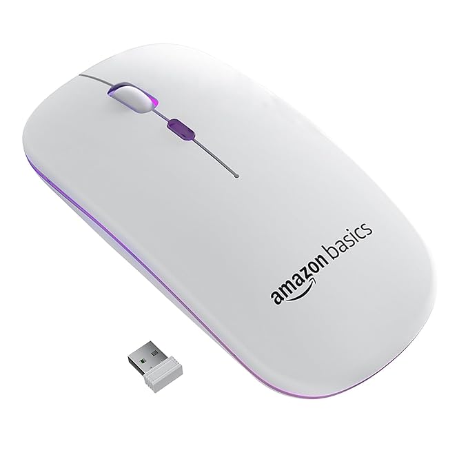Amazon Basics Rechargeable Wireless Mouse with RGB LED Backlit