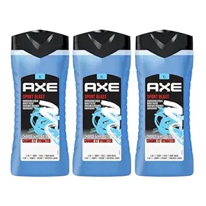 AXE Sport Blast 3-in-1 Body, Face & Hair Wash Invigorating Freshness | Cleanses & Energizes | Combo of 3 | 400ml
