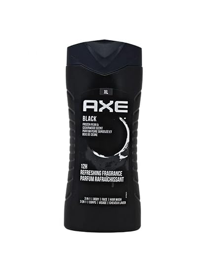 AXE Black 3 In 1 Body, Face & Hair Wash for Men, Long-Lasting Refreshing Frozen Pear Dermatologically Tested, 400ml