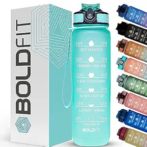 Boldfit Water Bottles Sipper Bottle For Adults, Kids,Unbreakable Motivational Water Bottle Time Mark Sipper With Straw & Time For Gym Office School Home Water Bottle for Kids