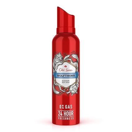 Old Spice Wolfthorn No Gas 24 hour Long Lasting Freshness Deodorant Perfume Body Spray For Men, 140ml