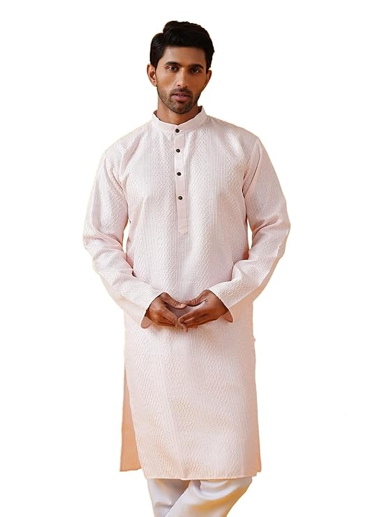 SOJANYA Since 1958 Men's Jacqard Silk ONLY Long Kurta