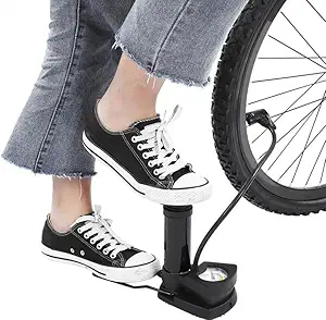 Portable High Pressure Foot Air Pump with Heavy Compressor Cylinder & Pressure Gauge for Bicycle