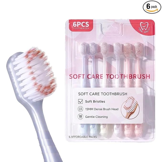 Ultra Soft Toothbrush Set - Extra Soft Bristles for Gentle Teeth Cleaning