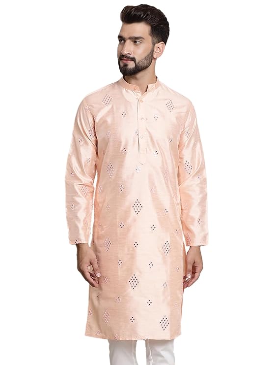 SOJANYA (Since 1958 Men's Silk Blend Designer Long Kurta