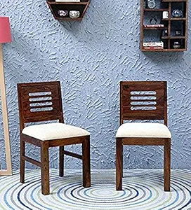 Mamta Decoration Solid Sheesham Wood Dining Chairs for Home and Office | Teak Finish | Set of 2