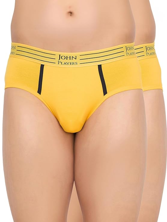 Cotton Briefs for Men with Striped Waistband Pack of 2