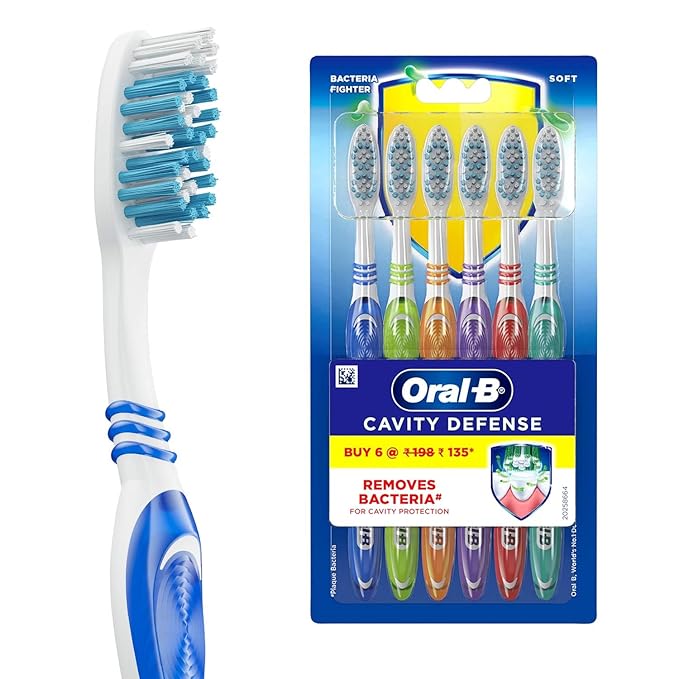Oral-B Cavity Defense Soft Manual Toothbrush, Removes Bacteria for Protection