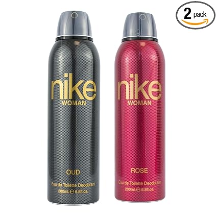 Nike Unisex Oud + Rose Deodorant Spray For Woman- Pack Of 2 (200Ml Each)