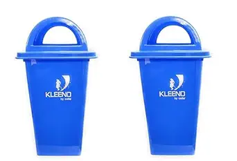 Cello Kleeno Dome Lid Plastic Garbage Dustbin Bucket 80 LTR - BLUE/BLUE PACK OF 2