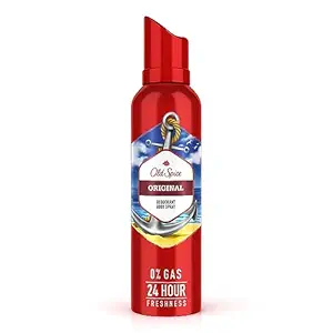 Old Spice Original No Gas 24 hour Long Lasting Freshness Deodorant Perfume Body Spray For Men, 140ml