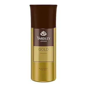 Yardley London Gentleman Gold Body Spray for Men| Fresh Rosemary & Mint Notes| Masculine Fragrance| Body Deodorant for Men| 150ml