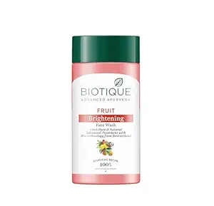 Biotique Fruit Brightening Face Wash| Ayurvedic and Organically Pure| Advanced Swiss Technology |100% Botanical Extracts| Suitable for All Skin Types | 15ml