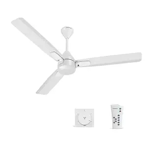 Crompton Energion Caelum 1200mm BLDC Ceiling Fan | Remote & Regulator Control | BEE 5 Star Rated Energy Efficient | 4 Year Manufacturer's Warranty on Motor | Silver White