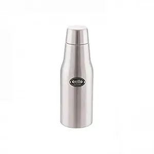 Cello Ivana Stainless Steel Double Walled Water Bottle, Hot and Cold, 900ml, 1 Unit, Silver