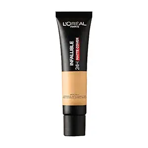 L'Oréal Paris Liquid Foundation, Waterproof, Sweatproof and Heatproof, Oil-Control, Infallible 24H Matte Cover, 105 Fair Linen, 35 ml